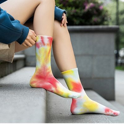 UNISEX 37-44 EU размер галстук краситель тонкий цвет конфеты печать на заказ хлопчатобумажные спортивные носки