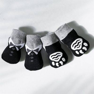 4PCS теплые собачьи ботинки для щенков мягкие дышащие вязаные носки для домашних животных носки для маленьких собак высокий стиль экипажа